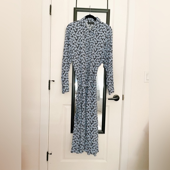 Flowy shirt dress with tie belt - Picture 1 of 2